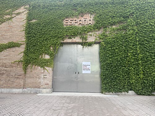 Spain Pavilion closed late afternoon at the Venice Biennale on May 8, 2026 to protest the inclusion of Israel in the art exhibition. Numerous pavilions closed for all or part of the day.