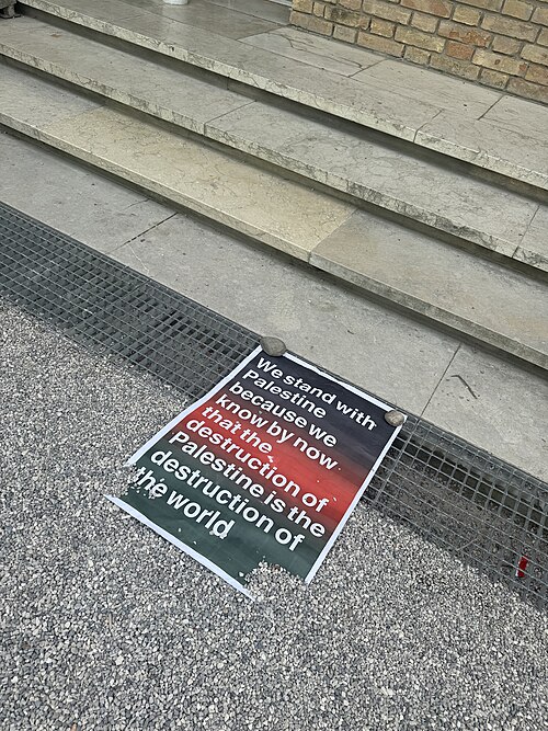 Switzerland Pavilion closed late afternoon at the Venice Biennale on May 8, 2026.  to protest the inclusion of Israel in the art exhibition. Numerous pavilions closed for all or part of the day.