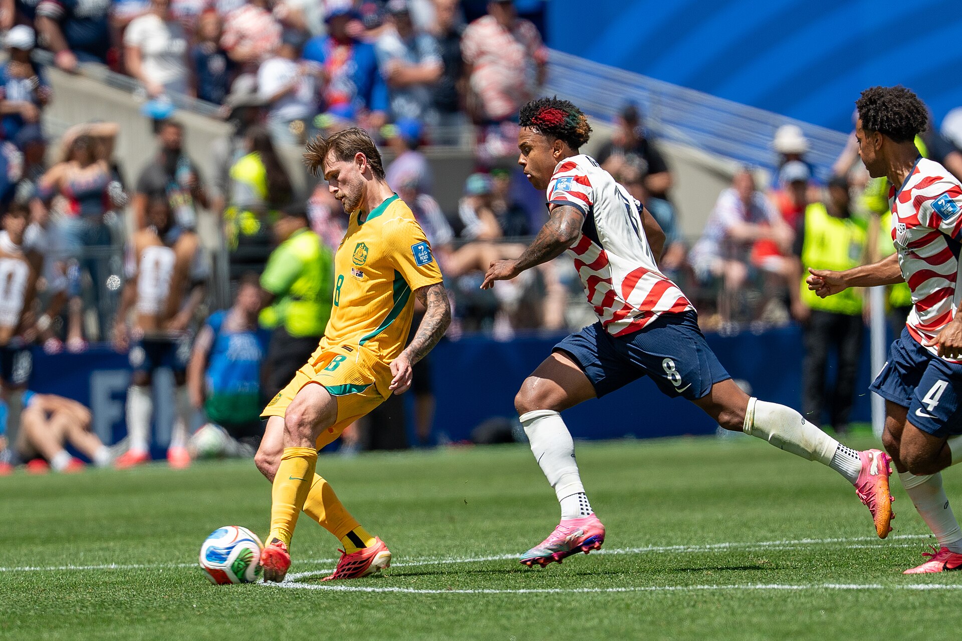 Connor Metcalfe Weston McKennie during United States v Australia on 19 June 2026 at the 2026 FIFA World Cup