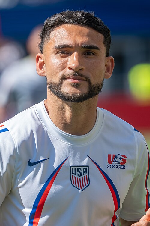 Cristian Roldan during Belgium v United States at the 2026 FIFA World Cup