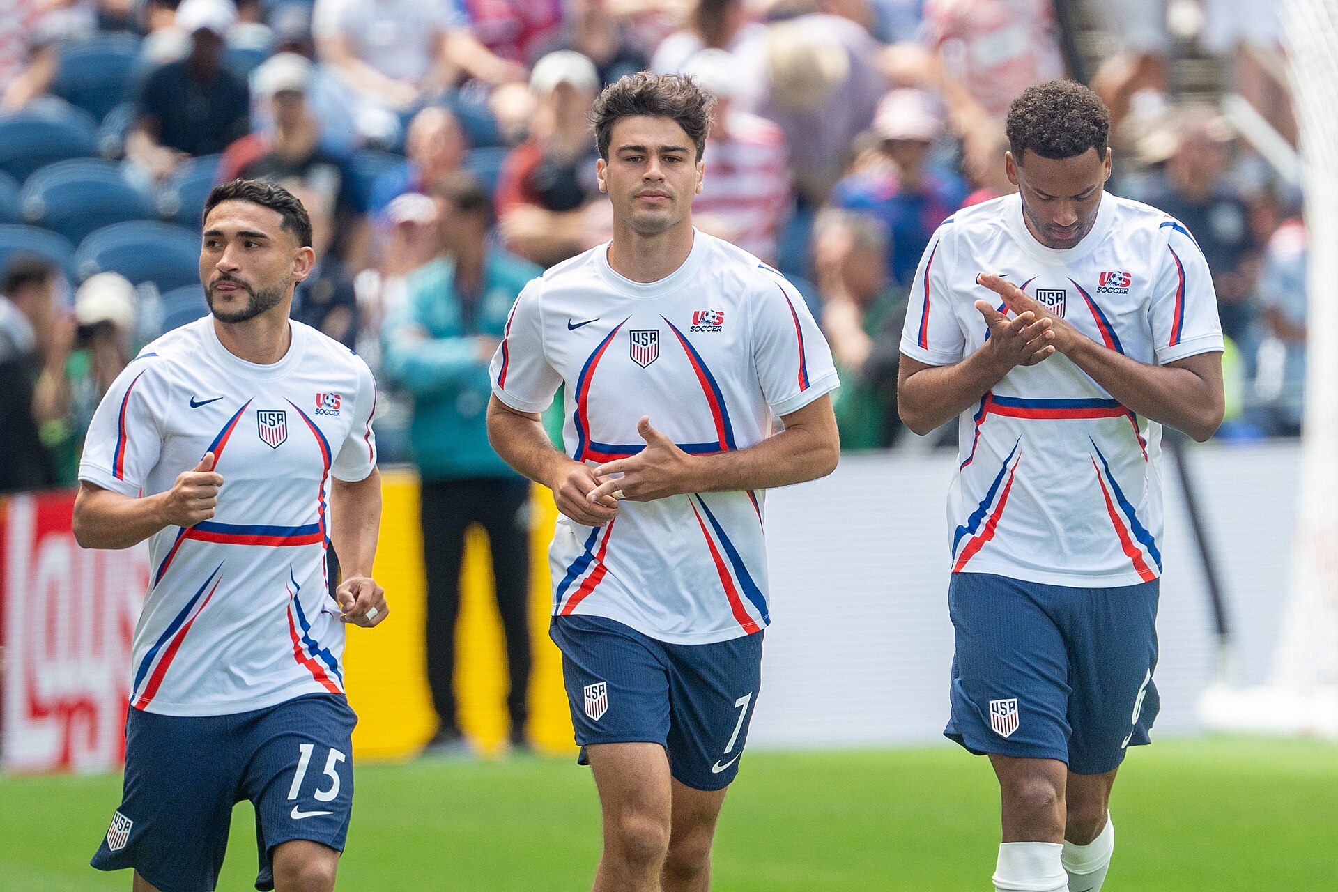 Cristian Roldan Gio Reyna Auston Trusty during United States v Australia on 19 June 2026 at the 2026 FIFA World Cup