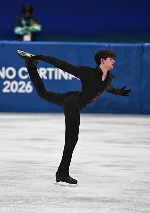 MILAN, ITALY - 10 FEBRUARY 2026: Adam Hagara of Slovakia competes during the Figure Skating Men Single Skating Short Program at the Olympic Winter Games Milano Cortina 2026 Milano Ice Skating Arena on February 10, 2026 in Milan, Italy