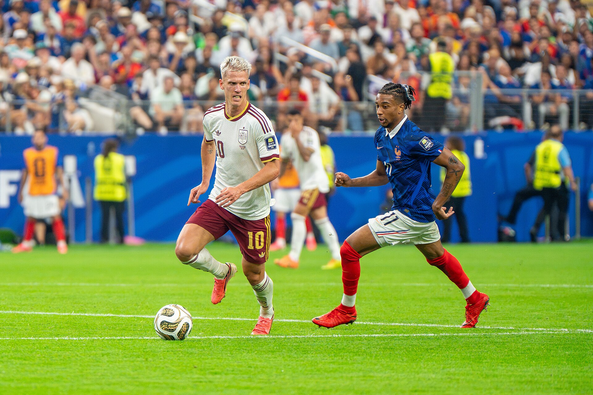 Dani Olmo during France v Spain at the 2026 FIFA World Cup