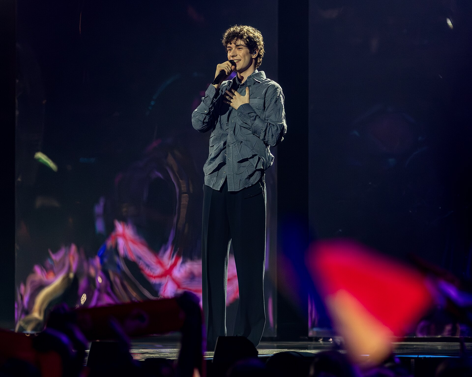 Daniel Zizka performing CROSSROADS, representing Czechia in the 2nd Semi Final of the 2026 Eurovision Song Contest in Vienna