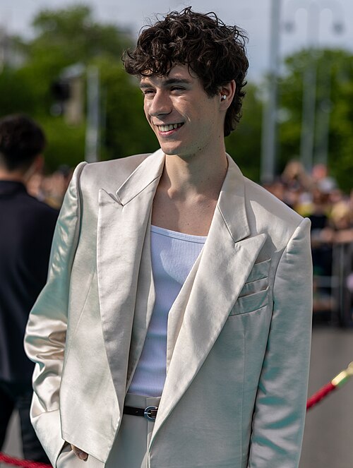 Daniel Zizka representing Czechia on the Turquoise Carpet at the 2026 Eurovision Song Contest in Vienna