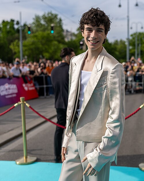 Daniel Zizka representing Czechia on the Turquoise Carpet at the 2026 Eurovision Song Contest in Vienna