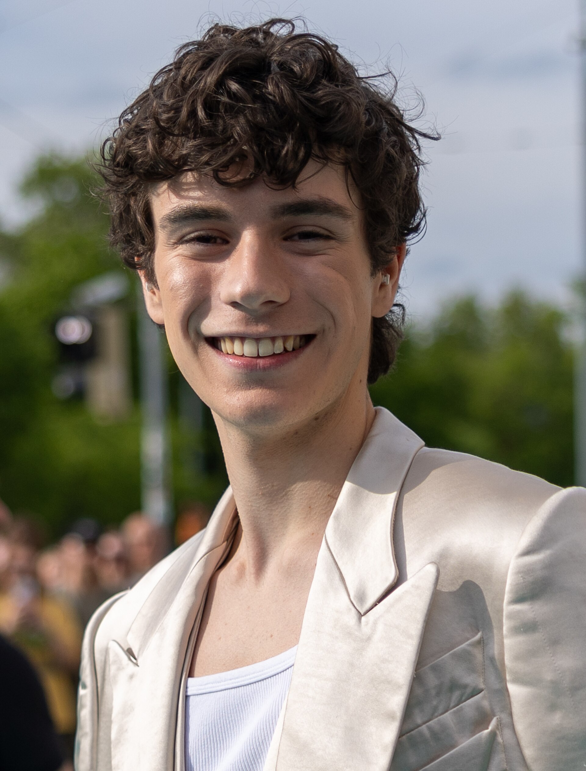 Daniel Zizka representing Czechia on the Turquoise Carpet at the 2026 Eurovision Song Contest in Vienna