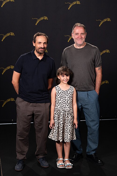 Dario Albertini, Aurora Cherchi and Valerio Mastandrea at the 79th Locarno Film Festival 2026