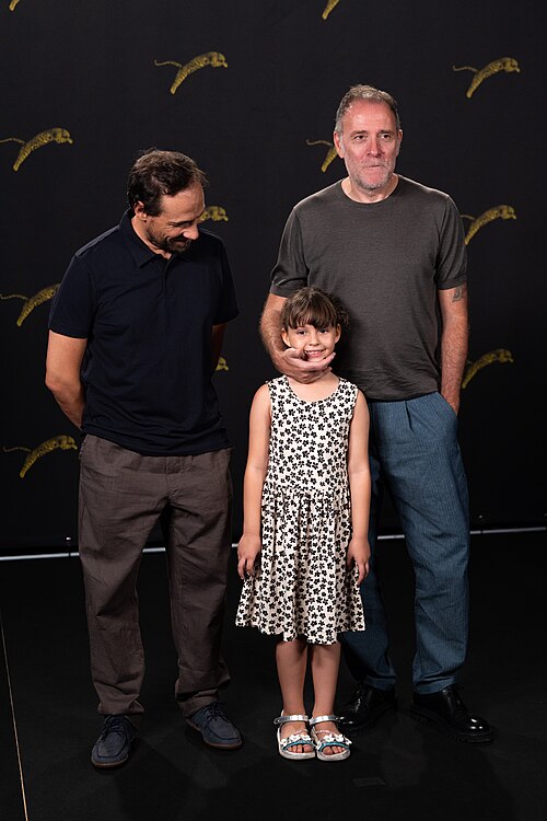 Dario Albertini, Aurora Cherchi and Valerio Mastandrea at the 79th Locarno Film Festival 2026