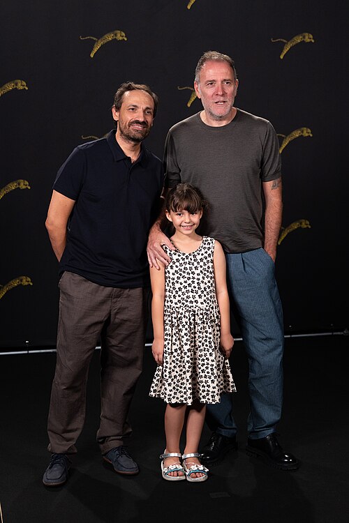 Dario Albertini, Aurora Cherchi and Valerio Mastandrea at the 79th Locarno Film Festival 2026
