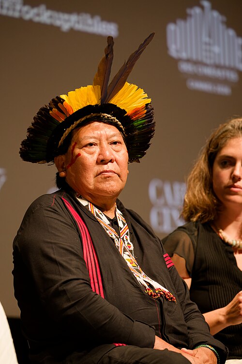 Davi Kopenawa Yanomami at the 2024 Cannes Film Festival for The Falling Sky.