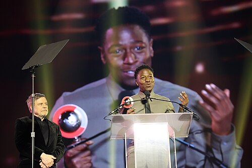 David Jonssan accepting The Next Generation Award  CinemaCon 2025 at Caesar's Palace in Las Vegas, NV