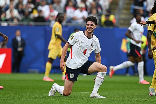 FOXBOROUGH, UNITED STATES - June 23: Declan Rice #4 of England during the FIFA World Cup 2026 Group L match between England and Ghana on June 23, 2026 Boston Stadium , Foxborough, Massachusetts