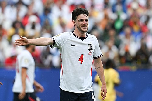 FOXBOROUGH, UNITED STATES - June 23: Declan Rice #4 of England during the FIFA World Cup 2026 Group L match between England and Ghana on June 23, 2026 Boston Stadium , Foxborough, Massachusetts