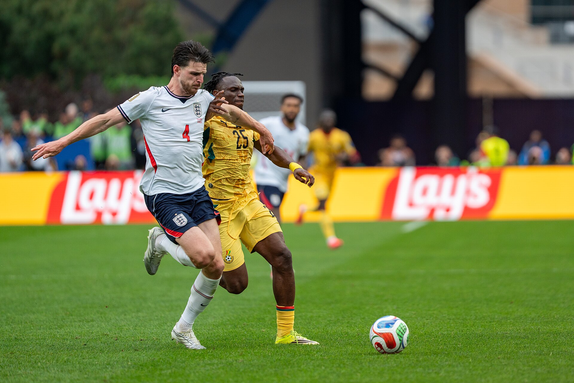 Declan Rice Prince Kwabena Adu during England v Ghana on 23 June 2026 at the 2026 FIFA World Cup