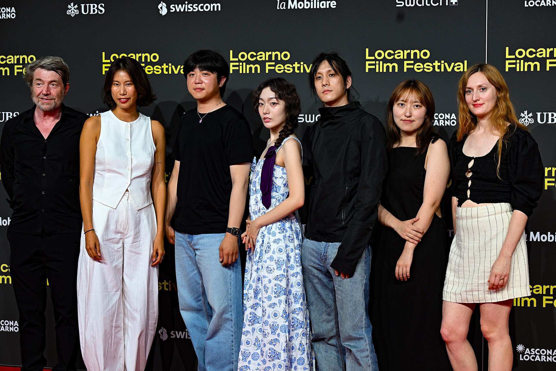 Philippe Bober, Heejung Oh, Syeyoung Park, Pureum Kim, Seokyoung Haam, Bogyoung Kim&Clémentine Decremps for ‘The Fin’ at the Locarno Film Festival Festival, August 2025.