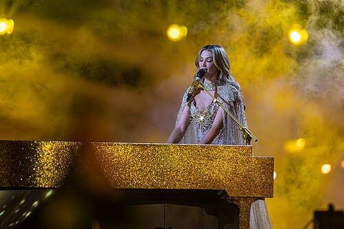 Delta Goodrem performing Eclipse, representing Australia in the 2nd Semi Final of the 2026 Eurovision Song Contest in Vienna