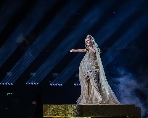 Delta Goodrem performing Eclipse, representing Australia in the 2nd Semi Final of the 2026 Eurovision Song Contest in Vienna