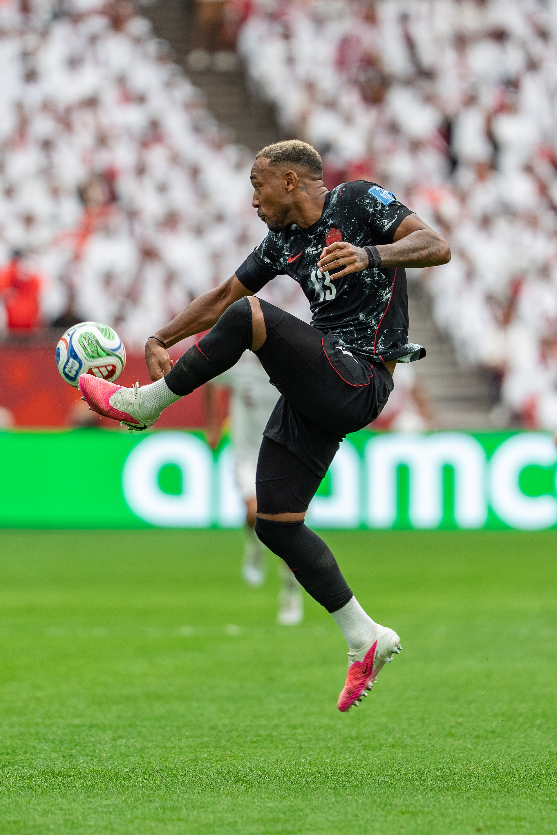 Derek Cornelius during Canada v Qatar on 18 June 2026 at the 2026 FIFA World Cup