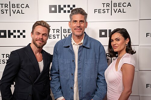 Derek Hough, Jason Bergh (director) and Hayley Erbert Hough at the premiere for The Symphony of Dance at Tribeca Film Festival 2026.