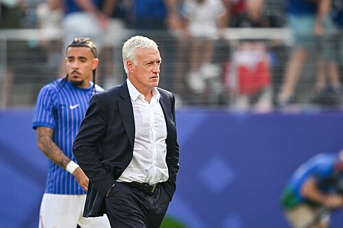 EAST RUTHERFORD, UNITED STATES - June 30: Didier Deschamps Head Coach of France during  the half time break of the FIFA World Cup 2026 round of 32 match between France  and Sweden on June 30, 2026 MetLife Stadium, East Rutherford, New Jersey