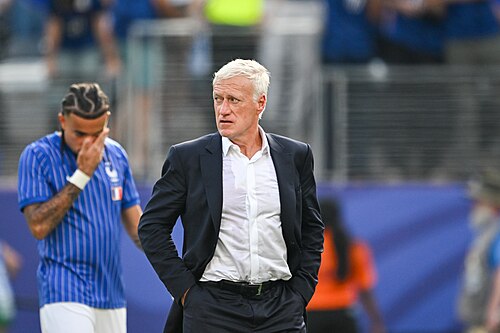 EAST RUTHERFORD, UNITED STATES - June 30: Didier Deschamps Head Coach of France during  the half time break of the FIFA World Cup 2026 round of 32 match between France  and Sweden on June 30, 2026 MetLife Stadium, East Rutherford, New Jersey