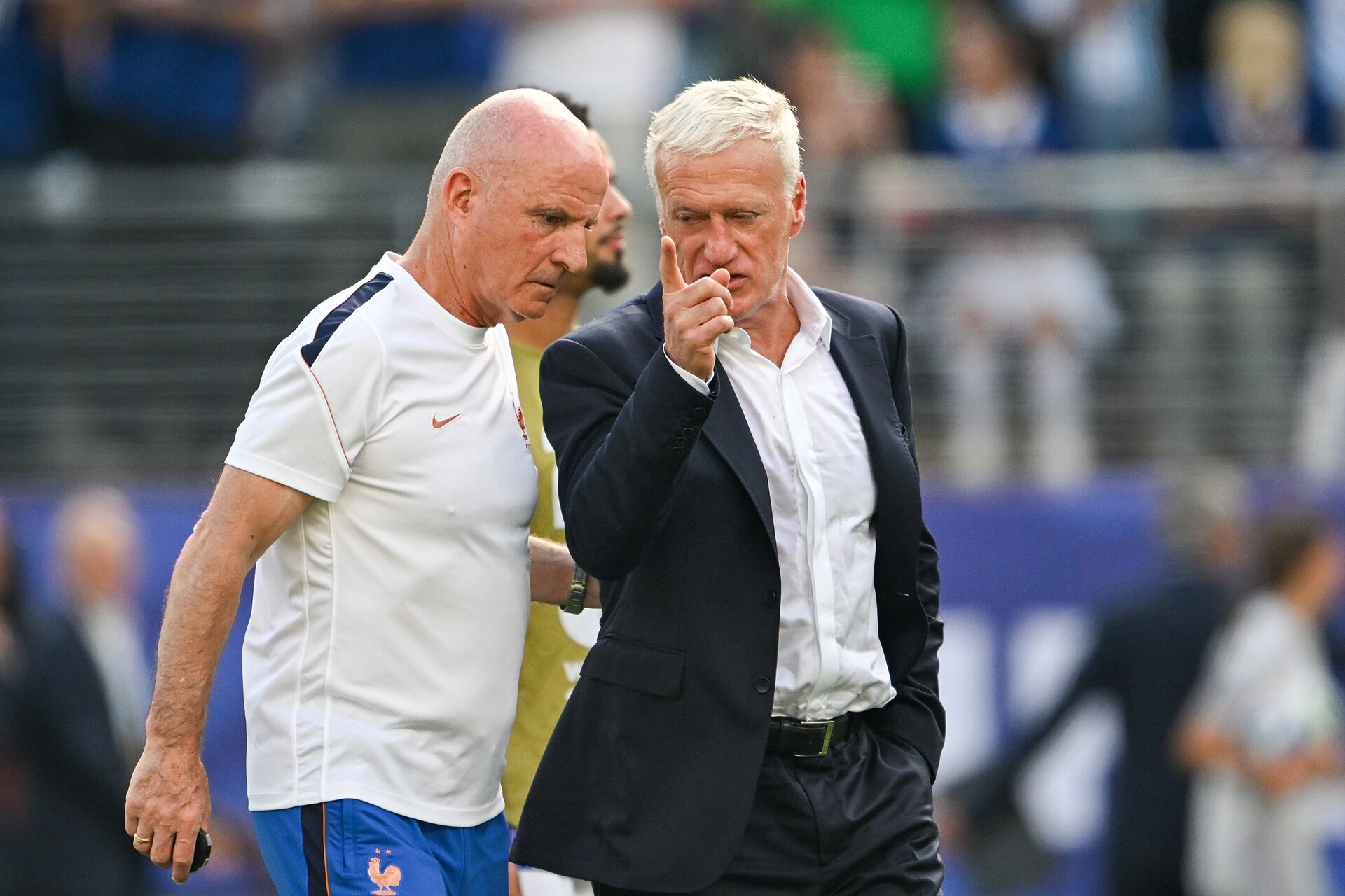 EAST RUTHERFORD, UNITED STATES - June 30: Didier Deschamps Head Coach of France during  the half time break of the FIFA World Cup 2026 round of 32 match between France  and Sweden on June 30, 2026 MetLife Stadium, East Rutherford, New Jersey