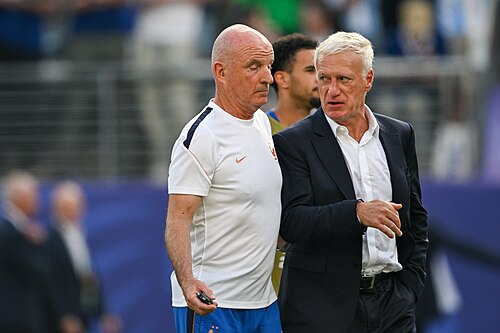 EAST RUTHERFORD, UNITED STATES - June 30: Didier Deschamps Head Coach of France during  the half time break of the FIFA World Cup 2026 round of 32 match between France  and Sweden on June 30, 2026 MetLife Stadium, East Rutherford, New Jersey