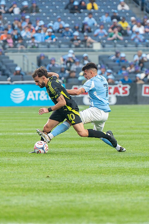 Diego Rossi Nicolas Fernandez Mercau during New York City FC vs Columbus Crew on May 10, 2026