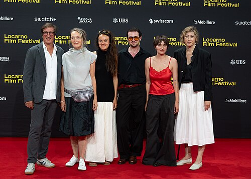Cast and crew of I Rarely Wake Up Dreaming on the red carpet at the 79th Locarno Film Festival 2026