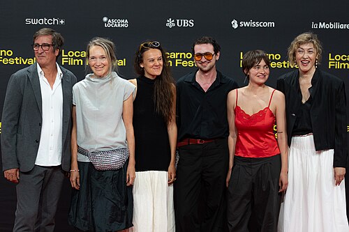Cast and crew of I Rarely Wake Up Dreaming on the red carpet at the 79th Locarno Film Festival 2026