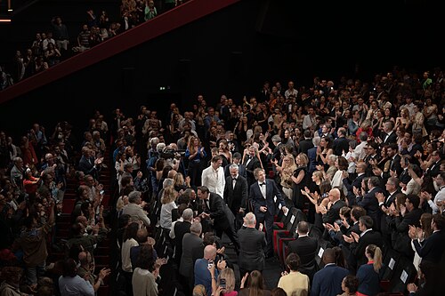Director László Nemes at the 2026 Cannes Film Festival premiere of Moulin