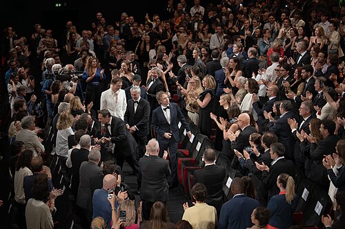 Director László Nemes at the 2026 Cannes Film Festival premiere of Moulin