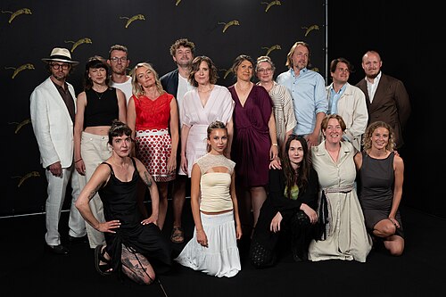 Director Maria Bäck and cast of Brave New Love at the 79th Locarno Film Festival 2026