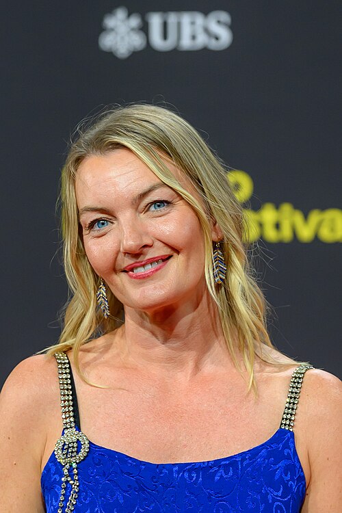 Director Maria Bäck in 2026 at 79th Locarno Film Festival presenting Brave New Love