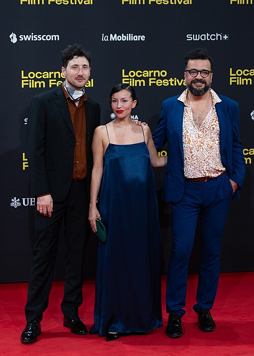 Directors Cristóbal León and Joaquín Cociña with Antonia Giesen at the 79th Locarno Film Festival 2026