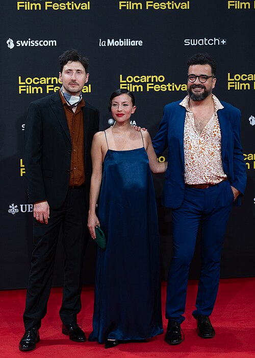 Directors Cristóbal León and Joaquín Cociña with Antonia Giesen at the 79th Locarno Film Festival 2026