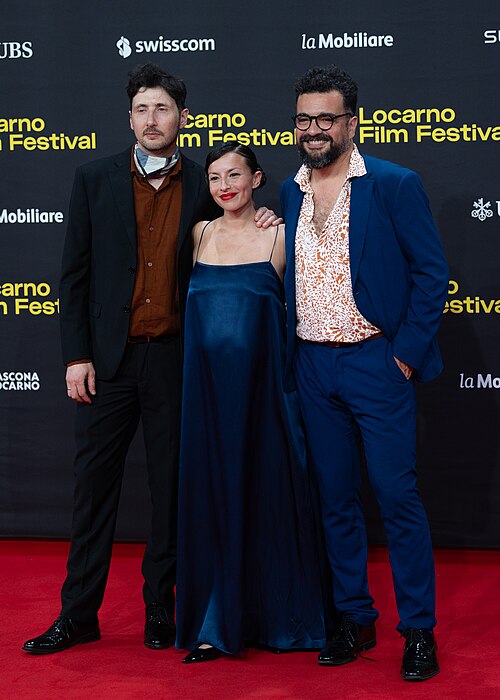 Directors Cristóbal León and Joaquín Cociña with Antonia Giesen at the 79th Locarno Film Festival 2026