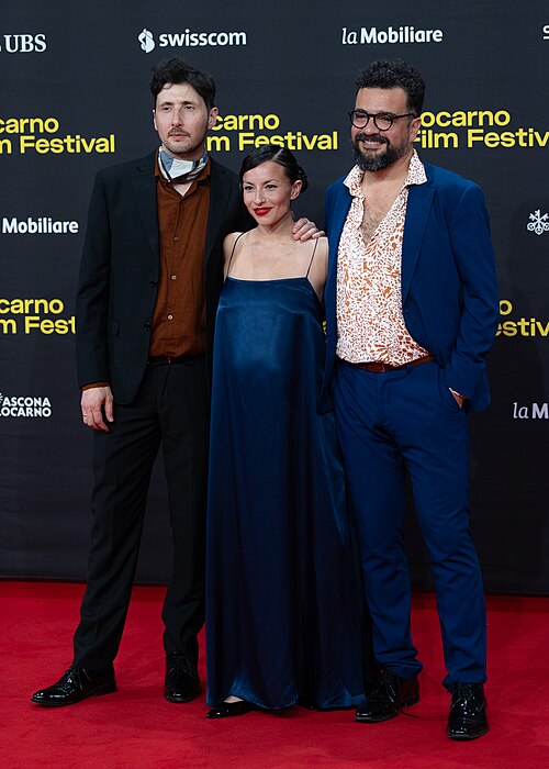 Directors Cristóbal León and Joaquín Cociña with Antonia Giesen at the 79th Locarno Film Festival 2026