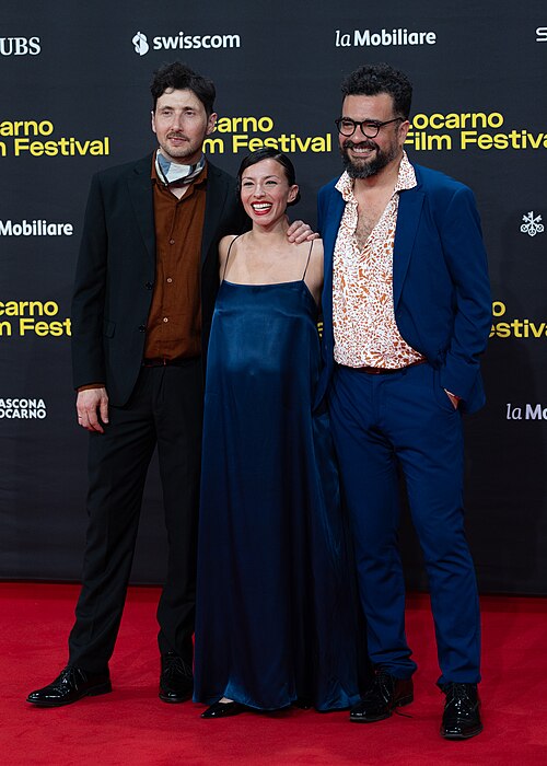 Directors Cristóbal León and Joaquín Cociña with Antonia Giesen at the 79th Locarno Film Festival 2026