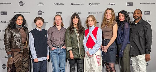 Directors of Short Program 4 shorts at the 2026 Sundance Film Festival. (L-R) Gabriela Ortega, Markus Tangre, Hannah Schierbeek, Maria Cristina Perez, Kelly McCormack, Lily Platt, Lisa Malloy, and Ray Whitaker