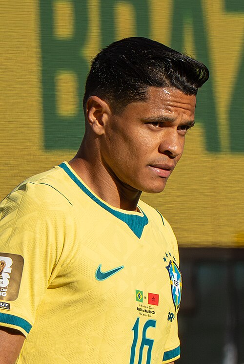 Douglas Santos during Brazil v Morocco on 13 June 2026 at the 2026 FIFA World Cup at NY/NJ Stadium in East Rutherford, NJ