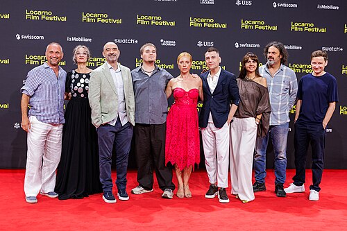 drian Văncică, Florin Penișoară, Florin Șerban, Teodor Butănescu and Cristina Richter attend attend "Frank & Louis" red carpet during the 79th Locarno Film Festival on August 10, 2026 in Locarno, Switzerland