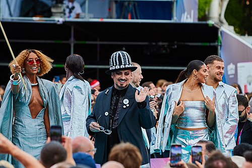 ESC 2026 Turquoise Carpet Event Senhit and Boy George 002