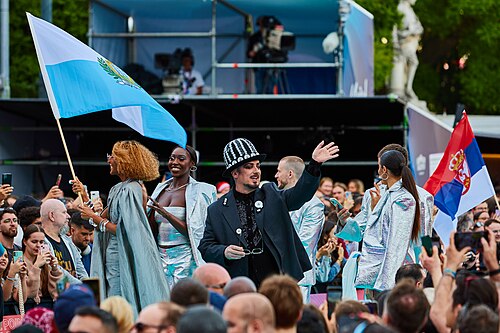 ESC 2026 Turquoise Carpet Event Senhit and Boy George 003