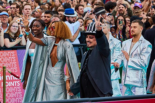 ESC 2026 Turquoise Carpet Event Senhit and Boy George 006