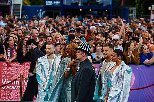 ESC 2026 Turquoise Carpet Event Senhit and Boy George 010