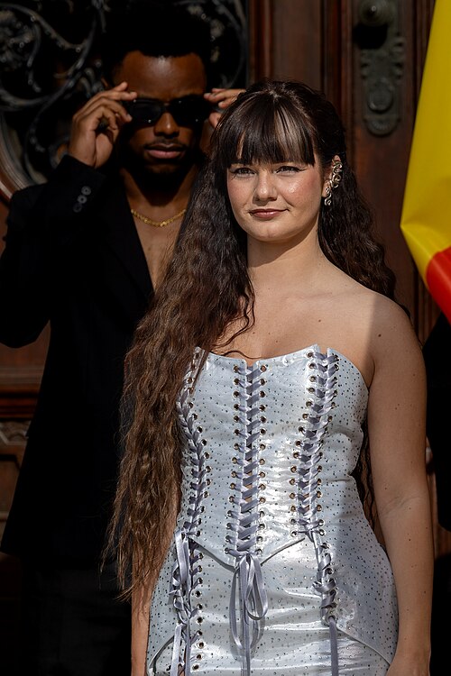 ESSYLA representing Belgium on the Turquoise Carpet at the 2026 Eurovision Song Contest in Vienna