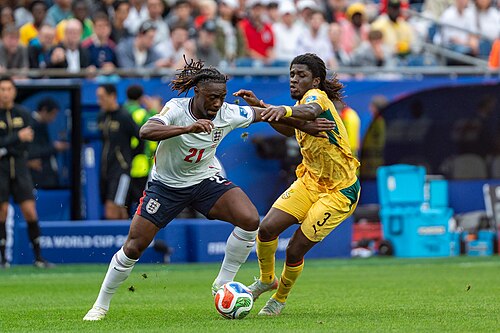 Eberechi Eze Caleb Yirenkyi during England v Ghana on 23 June 2026 at the 2026 FIFA World Cup