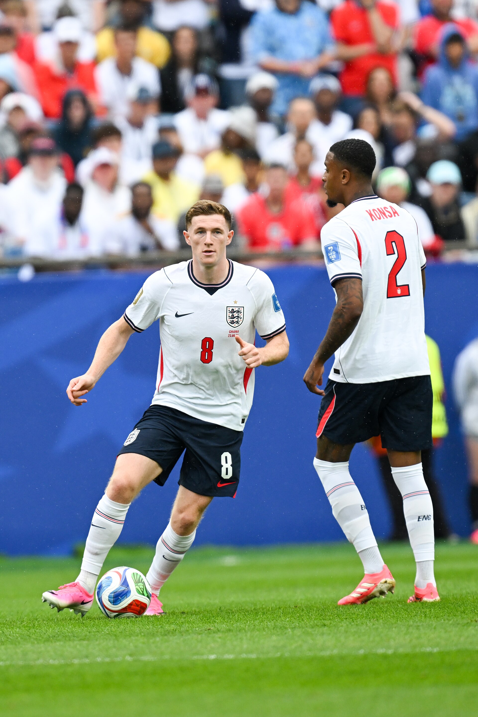 FOXBOROUGH, UNITED STATES - June 23: Elliot Anderson #8 of England during the FIFA World Cup 2026 Group L match between England and Ghana on June 23, 2026 Boston Stadium , Foxborough, Massachusetts